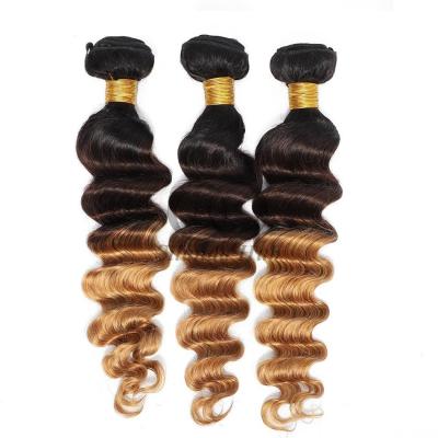 China #T1B/4/27 Onda profunda suelta Remy Hacer paquetes de cabello humano Coser en tejido paquetes paquetes brasileños en venta