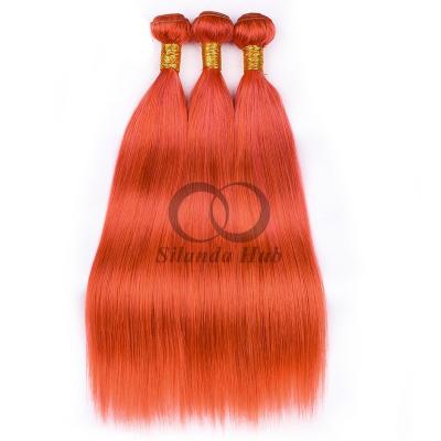 China Naranja Rojo Directo Remy Ramos de cabello humano Coser en tejido Ramos de paquetes brasileños en venta