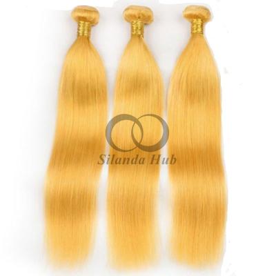 China Yellow Straight Remy Human Hair Bundles Sew In Weave Bundles Brazilian Bundle Deals for sale