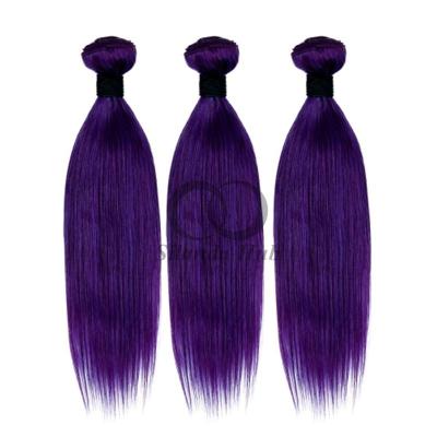 China Purple Straight Remy Human Hair Bundles Sew In Weave Bundles Brazilian Bundle Deals for sale