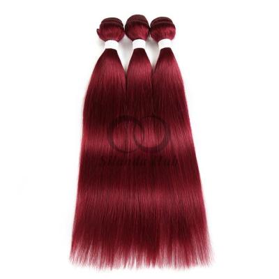 China Burgundy Straight Remy Human Hair Bundles Sew In Weave Bundles Brazilian Bundle Deals for sale