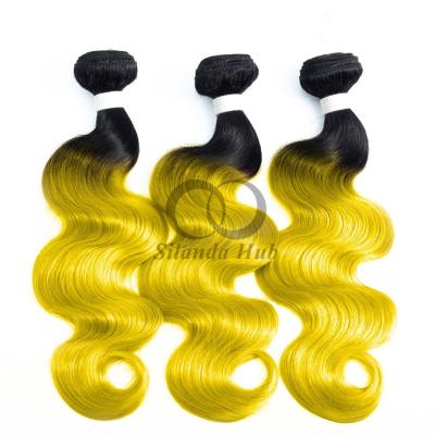 China #T1B/Yellow Body Wave Remy Human Hair Bundles Sew In Weave Bundles Brazilian Bundle Deals for sale