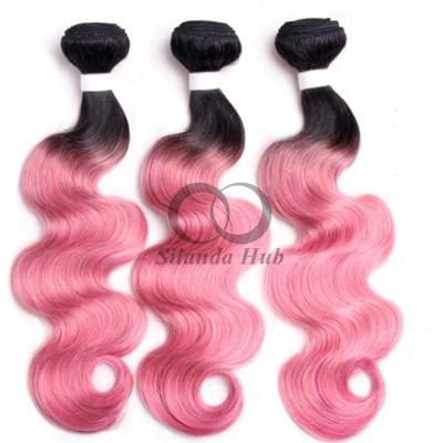 China #T1B/Body Wave Rosa Remy Banderas de Cabello Humano Coser en Tejido Banderas Banderas Brasileñas en venta