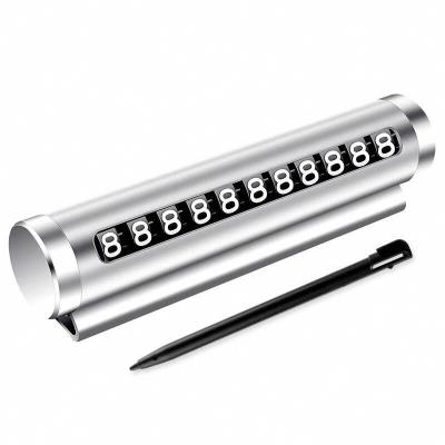 China Parking Phone Number Plate For Metal Car Hidden Temporary Stop Sign Card Phone Number Moving Parking Plate For Car for sale