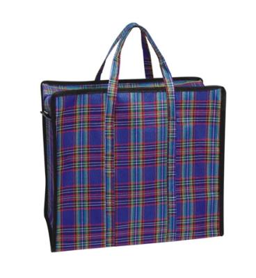 China Customizable Printing Reusable Woven Bags Zipper Closure for sale