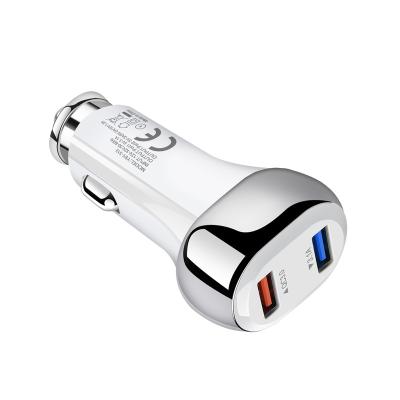 China 2021 New Car USB Charging Charger 5V/3A 38W Dual Port USB 3.0 Car Phone Charger High Speed Fast Fast Car Charger For iPhone Samsung Huawei for sale