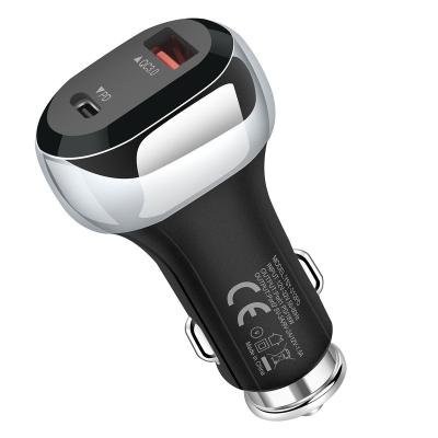China 2021 High Speed USB Car Charger Fast Type C Compact Power Adapter 38W Palladium Car Charger For Samsung Huawei Xiaomi Tablets for sale