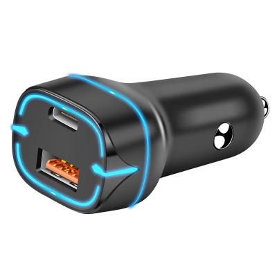 China 2021 New Arrival 52W PD USB C Car Charger High Speed Fast Charging iPhone Huawei Xiaomi Tablet For Type C PD Real Power Car Chargers for sale