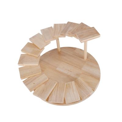 China Sustainable Sushi Plates Dinner Plate Spiral Wooden Sushi Rack Sushi Display Rack for sale