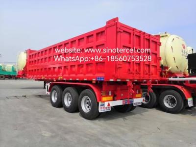 China 3 Axles Dumping Tipper Semi Trailer 20-50CBM Front Lifting Hydraulic For Sand Stone Gravel Efficient Mining And Transportation Industry for sale