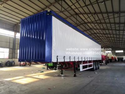 China Loading Unloading Personalized Box Semi Trailer With Pullable Fabric Sides for sale