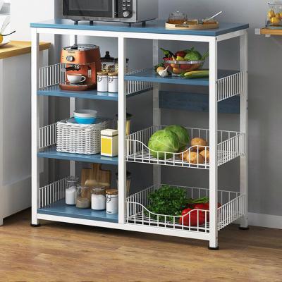 China Tableware Sustainable Table Wire Rack Wooden Fruit Vegetable Kitchen Storage Rack,Household Product Kitchen Storage Organizer for sale