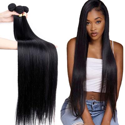 China Shiny Remy Cuticle Aligned Human Hair Bundles Weave Extensions 6 - 40 Inch Cheap Natural Color Brazilian Straight Bundles Hair Extensions for sale