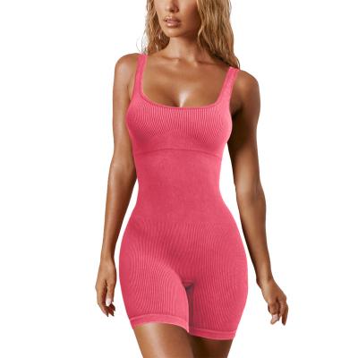 China 2023 Breathable Seamless Ribbed Fitness Overalls Hip Waist Increase Beauty Workout High Back Overalls Workout Clothes Women's Gym Abbreviation for sale