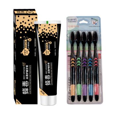 China 110g Oral Regenerative Hot Bee Venom Toothpaste Two Send Five Bamboo Toothbrush And Charcoal Toothpaste Toothpaste Set for sale