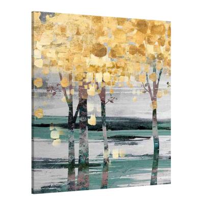 China Modern Abstract Gold Tree Canvas Wall Painting For Restaurant for sale