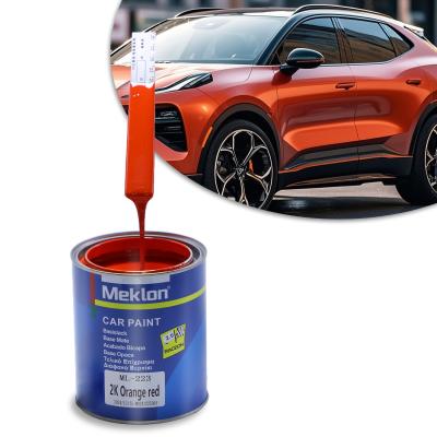 China Good Leveling 2K Orange Red Metallic Automotive Paint Acrylic Liquid Coating Spray for sale