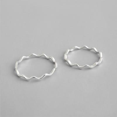 China New 925 Sterling Silver Thin Smooth Line FASHIONABLE Simple Wave Sland Curve Toe Ring for sale
