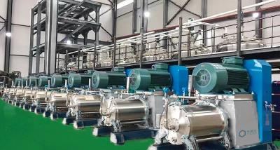 China Platform Fixed Paint Production Line High / Low Speed Paint Mixing Tanks 1000L - 5000L for sale