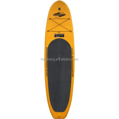 China Long Yellow Cheap Inflatable Surf Board , Longboard Customized for sale
