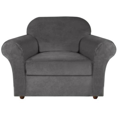 China 2022 New Popularity KOREAN Hot Sale Multi Piece Gray And Khaki Plush Double-Seat Sofa Cover for sale