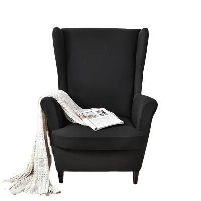 China Home Spandex High Wing Chair Slipcovers Funda Sillon Sloping Orejero Decoration Solid Color Wingback Durable Reusable Comfortable Chair Cover for sale