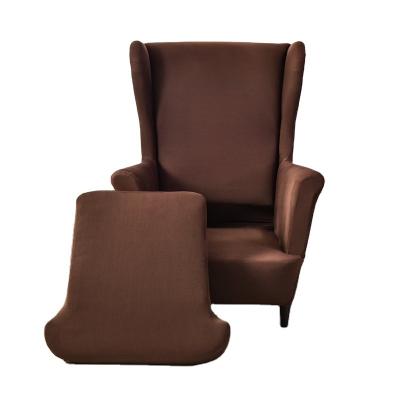 China Durable Reusable Comfortable Elastic Bottom Wingback Anti-Slip Foam Fabric Armchair Solid Chair Sofa Cover for sale