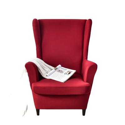China Durable Reusable Comfortable 2 Piece Stretch Jacquard Shape Fit Thick Soft Wingback Chair Covers Furniture Covers For Wingback Chairs for sale