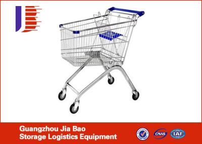 China Pas 4-wielen Supermarktboodschappenwagentjes met Handvatbar aan Te koop