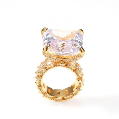 China BIG Hip Hop Hip Hop Zirconia Statement Iced Out Wand CZ Ring For Men Women Bling Rings dropshipping for sale