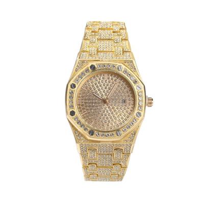 China 2020 Best Automatic Date Fully Selling Rhinestone Watch Luxury Bling Mens Iced Out Rose Gold Silver Wristwatches for sale