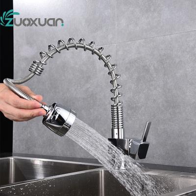 China Contemporary Brass Pre Rinse Spring Loaded Faucet Kitchen Sink Mixer Tap Faucets for sale