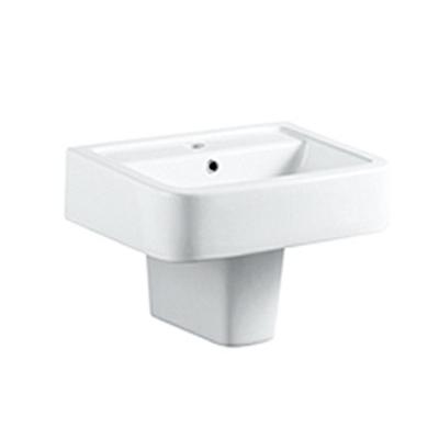 China Modern Cheap Price Porcelain Wash Basin Pedestal Wall Hang Sinks Basin With Fixing Semi Screw for sale