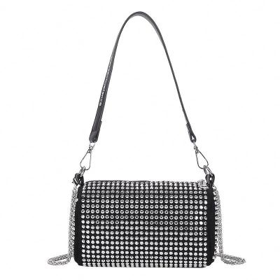 China Other wholesale New design trendy fashion metal chain rhinestone purses and handbags for women for sale
