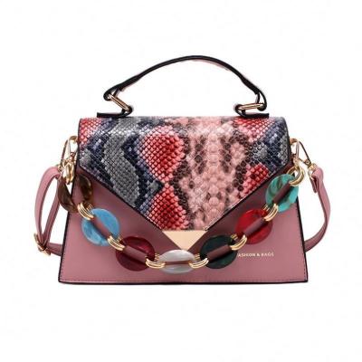 China High Quallity New Snake Pattern Square Bag Portable Women Fashion snake skin purse and Handbags for women for sale