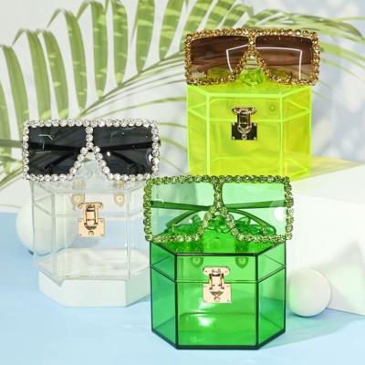 China Other 2023 Summer ladies PVC acrylic purse glasses and purse sets 2023 purse and glasses set for sale