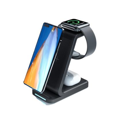 China Factory Supply High Speed QI FO iPhone Fast Charging Wireless Charger Reference 3 in 1 Magnetic Foldable 15w Wireless Charger for Watch for sale