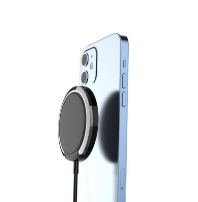 China Portable High Speed Consumer Electronic QI 15W Fast Charging Magnetic Wireless Charger For Mobile Phone New Design Bottom Small Size for sale