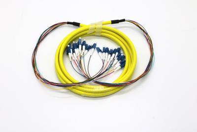 China 24 fibras multi de la base explotan la tira del cable LC/UPC-LC/UPC en el almacenador intermediario apretado de 0.9m m en venta
