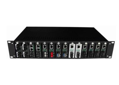 China A manutenção programada/milímetro de 19inch 2U 14 move meios ópticos conversor, chassi da cremalheira à venda
