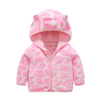 China Girls Windproof Winter Coats Kids Clothing Girls Hooded Coat OEM Solid Plush Pattern Print Baby Lovely Wear Outdoor In Autumn for sale