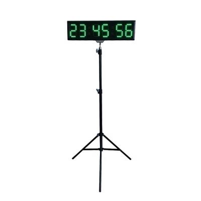 China Sports 4 Inch 6 Digits Marathon Run Commercial Battery Operated Timer RGB Led Countdown Dual Color Screen for sale