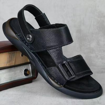 China Deodorization SLIPPERS Leather Genuine Height Increasing Stylish Shoes No Tie Lace for Men Summer Cow Winter Anti for sale