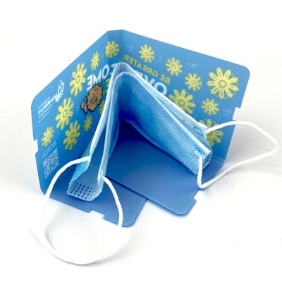 China Customized folding facemask keeper storage folder container portable case printing collapsible porta mascarilla for sale