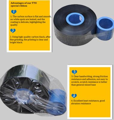 China 33mmx600m Ink inside or outside videojet tto ribbon for expiry date coding on food packages for sale