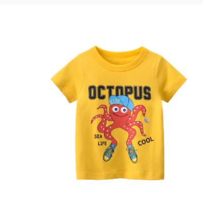 China Short Manufacturers Supply Octopus The Main Cartoon Pattern Of 3-8 Years Old Children's Birthday T Shirts for sale