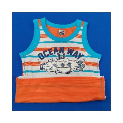 China Cotton 100% 2021 High Quality 100% Cotton Sleeveless Summer Round Neck Men Kids Boy Tank Top for sale