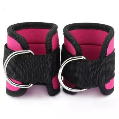 China Performance Support Wholesale Custom Adjustable Ankle Straps For Cable Machines Pink /Black Gym Fitness Padded Ankle Strap for sale