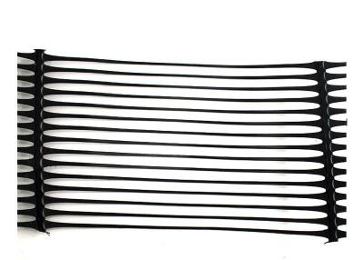Cina Linea colore nero 60kn Geogrid di plastica monoassiale del poliestere per la pavimentazione di rinforzo del cemento in vendita
