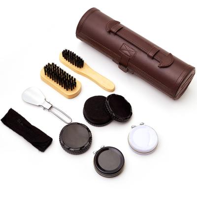 China Eco - Friendly Black And Neutral Cream Shoe Cleaner Polish Travel Kit With Shoe Horn for sale